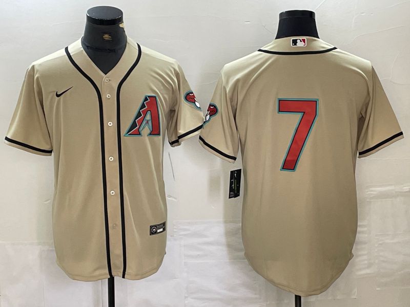 Men Arizona Diamondback #7 No name Cream Game Nike 2024 MLB Jersey